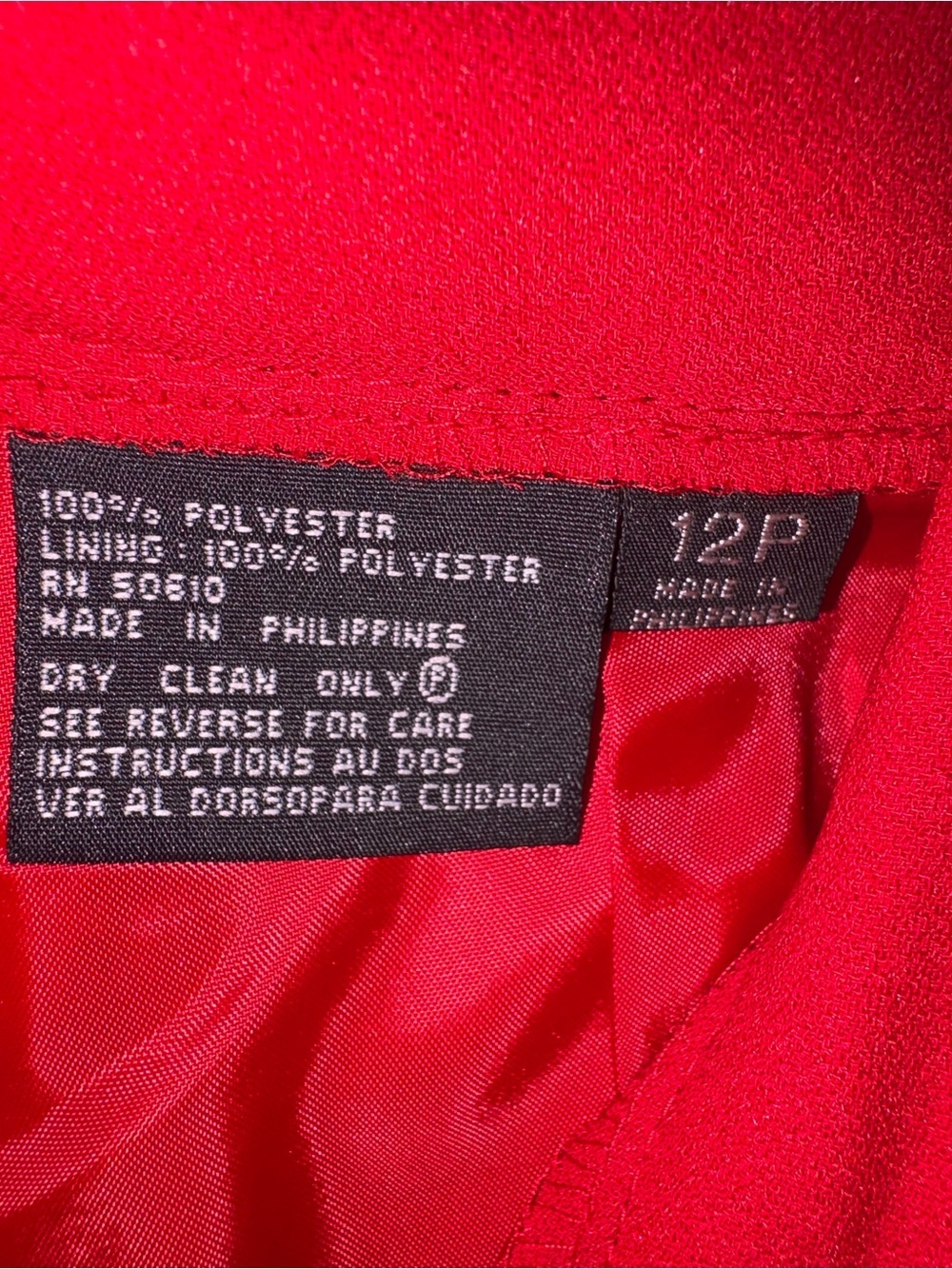 Le Suit Petite Red Skirt Suit 12P Double Breasted Blazer Career - Picture 6 of 16